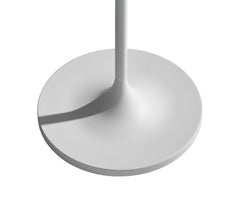 White floor lamp base with a sleek, round design, featuring a smooth finish for a modern aesthetic.