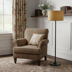 60" White Floor Lamp With White Fabric Drum Shade