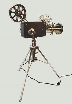 36" Black And Silver Tripod Floor Lamp With Metal Novelty Shade