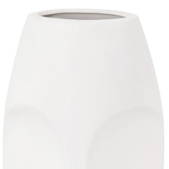 Set of two ceramic white cylinder table vases with a smooth finish and modern design, perfect for home decor.