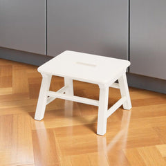 10-Inch White Solid Wood Step Stool – Classic Farmhouse Design