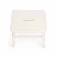 10" White Solid Wood Step Stool