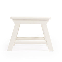 10" White Solid Wood Step Stool