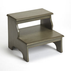 18" Handcrafted Silver Satin Step Stool – Decorative & Functional, 15"H x 18"W
