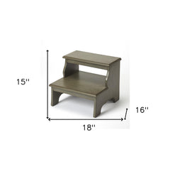 18" Handcrafted Silver Satin Step Stool – Decorative & Functional, 15"H x 18"W