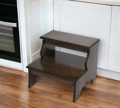 Solid Wood Step Stool 18" – Brown Multi-Use Step, Seat & Footrest