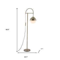 69" Bronze Steel Floor Lamp with a globe shade, featuring a sleek design and a sturdy base for stylish lighting.