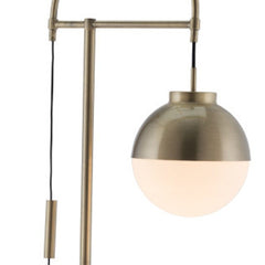 69" Bronze Steel Floor Lamp with a globe shade, featuring a sleek design and a pull switch for easy operation.