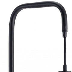 59" Black and White Steel LED Floor Lamp with a sleek black frame and modern design, featuring a curved neck and light fixtur