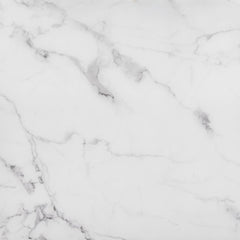 Set of Two White and Black Faux Marble And Glass And Steel Round Bunching Coffee Tables