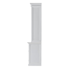 White Solid Wood Adjustable Two Tier Bookcase with a sleek design and two spacious shelves for versatile storage.