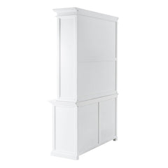 White Solid Wood Adjustable Two Tier Bookcase with a sleek design and two spacious shelves for storage or display.
