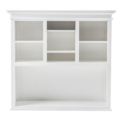 White Solid Wood Adjustable Two Tier Bookcase with multiple shelves and a classic design for versatile storage.