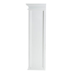 White Solid Wood Adjustable Two Tier Bookcase with a sleek design and two spacious shelves for versatile storage.