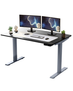 Adjustable Black and Gray Stainless Steel Rolling Standing Desk