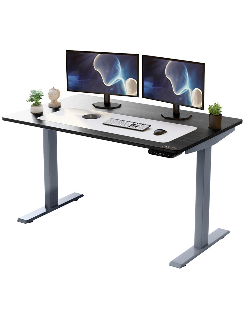 Adjustable Black and Gray Stainless Steel Rolling Standing Desk