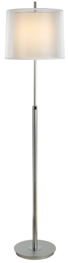 62" Floor Lamp with a sleek silver base and a white fabric empire shade, providing a modern and elegant lighting solution.
