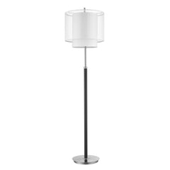 62" Floor Lamp with a sleek metal base and a white fabric drum shade, offering a modern and elegant lighting solution.