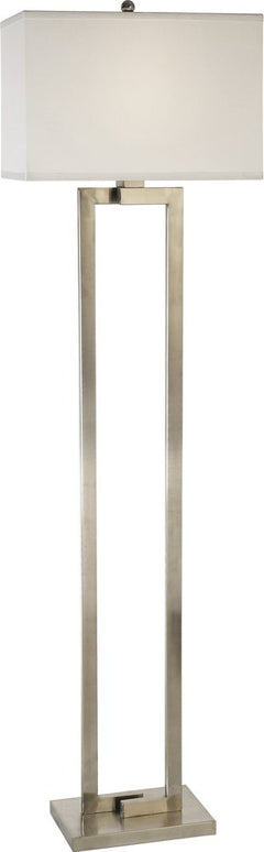 61" Metal Floor Lamp with a sleek silver base and a white fabric shade, offering a modern and elegant lighting solution.