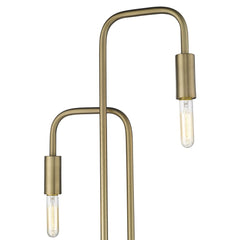63" Two Light Torchiere Floor Lamp by Wellnesslifeclub74 features a sleek, modern design with two curved arms and exposed bul