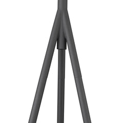 Gray metal tripod floor lamp with a sleek design, featuring a cone shade and sturdy legs for stability. Height: 61 inches.