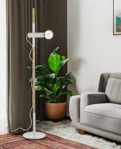 55" Brown And White Reading Floor Lamp