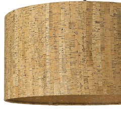 58" Brown and Black Metal Tripod Floor Lamp with a textured brown shade, featuring a natural cork design.