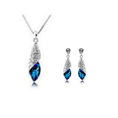 Rhinestone Earrings and Necklace Set