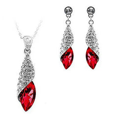 Rhinestone Earrings and Necklace Set