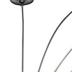84" Nickel Five Lights Arc Floor Lamp With Nickel Dome Shade