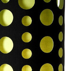 Black and green drum shade featuring large circular patterns, designed for the 66" Steel Novelty Floor Lamp by Wellnesslifecl