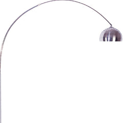 85" white metal arched floor lamp featuring a sleek silver dome shade, perfect for modern decor.