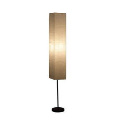 63" black and off-white column floor lamp with a rectangular off-white paper shade, featuring a sleek design and modern aesth