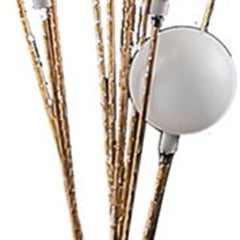 46" Gold 11 LED Novelty Floor Lamp with White globe, featuring slender gold rods and a modern design for stylish lighting.