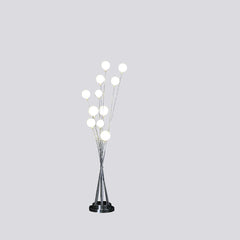 46" Chrome Multi Light LED Novelty Floor Lamp with multiple spherical lights on slender branches, set on a round base.