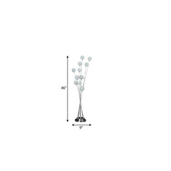 46" Chrome Multi Light LED Novelty Floor Lamp with multiple spherical lights on slender stems, standing on a round base.