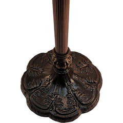 Detailed view of the ornate base of the 62" Brown Two Light Traditional Floor Lamp by Wellnesslifeclub74, showcasing intricat