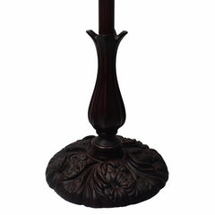 62" Brown And White Floor Lamp With White Glass Bowl Shade