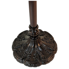 Beige Torchiere Floor Lamp base with intricate leaf design, showcasing a detailed, ornate black finish.