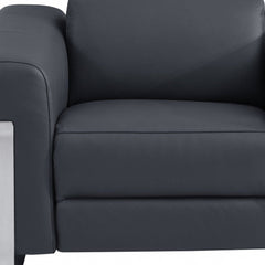 41" Dark Gray Italian Leather Power Recliner Chair featuring a sleek design and plush cushioning for comfort.