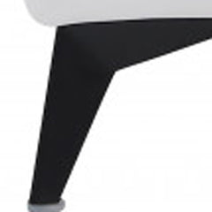 41" White Italian Leather Power Recliner Chair with sleek design and modern black legs. Ideal for comfort and style.