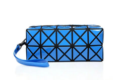 Women's Diamond Pattern Makeup Bag & Portable Clutch – PVC, Zippered Pocket, 3 Colors