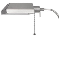 57" Nickel Adjustable Traditional Floor Lamp with a square nickel shade and a pull chain for easy operation.