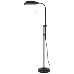 57" Bronze Metal Adjustable Floor Lamp with a square shade, featuring a sleek design and a sturdy base for versatile lighting