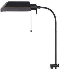 57" Bronze Metal Adjustable Floor Lamp with a square shade, featuring a sleek design and pull chain for easy operation.