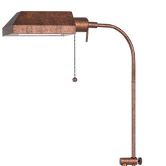 57" rusted adjustable floor lamp with a traditional design and rust square shade, featuring a pull chain for easy operation.