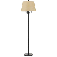 62" Bronze Four Light Floor Lamp with Beige Fabric Square Shade features a sleek bronze finish and a stylish beige shade.