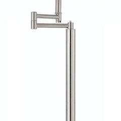 60" Nickel Swing Arm Floor Lamp with a sleek design and a white square shade, perfect for modern decor.
