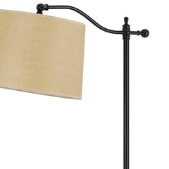 63" Bronze Metal Adjustable Floor Lamp with a tan paper square shade, featuring a sleek design and adjustable height.
