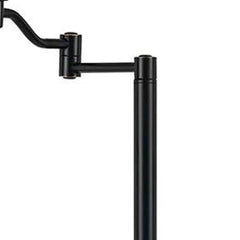 60" Bronze Swing Arm Floor Lamp With Beige Fabric Empire Shade